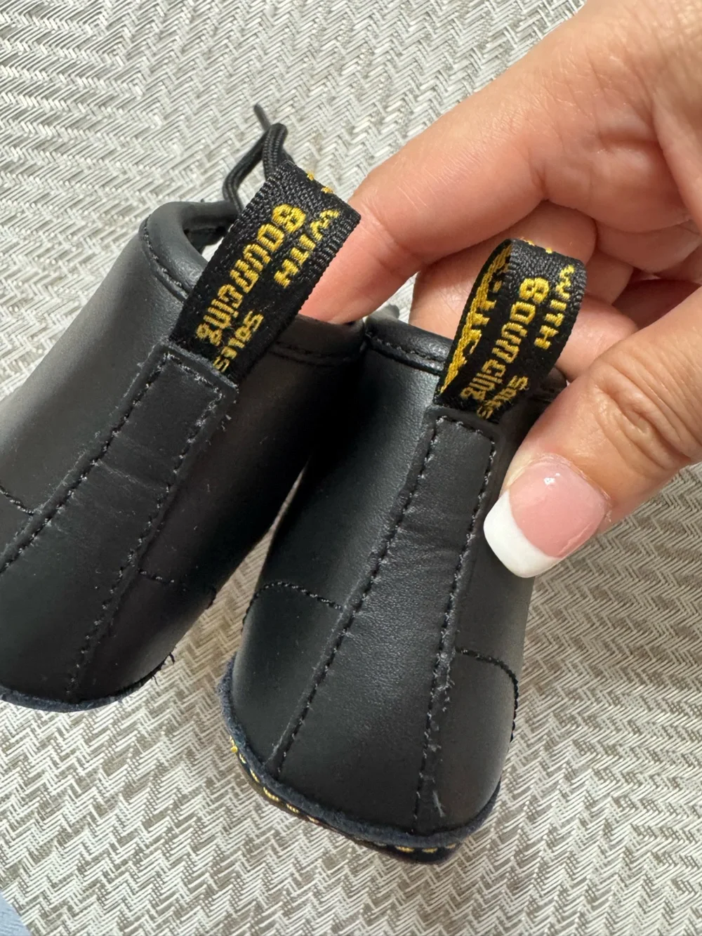 Dr. Martens Baby Black Leather Lace-Up Boots Infant Size 2